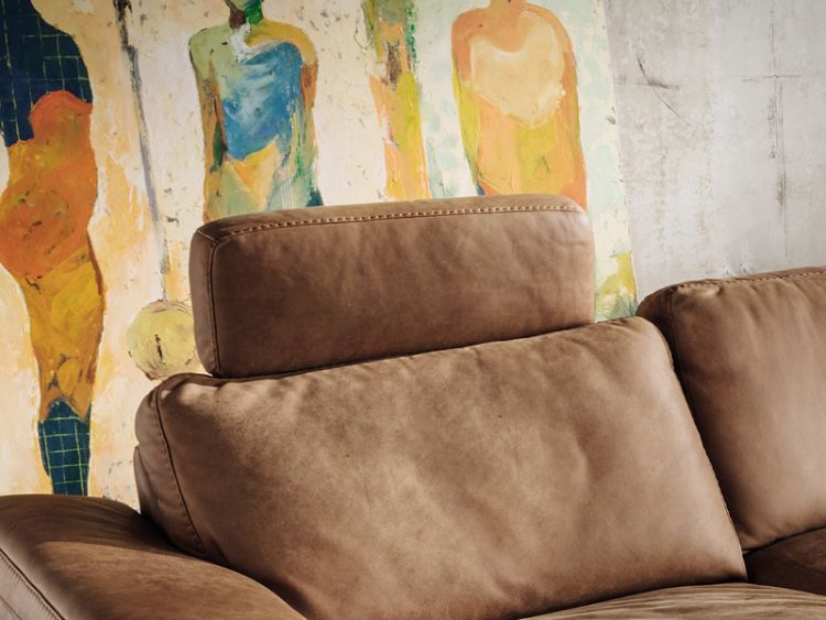 Kopfstütze Columbia Leder Retro Cognac 60 x 24 cm