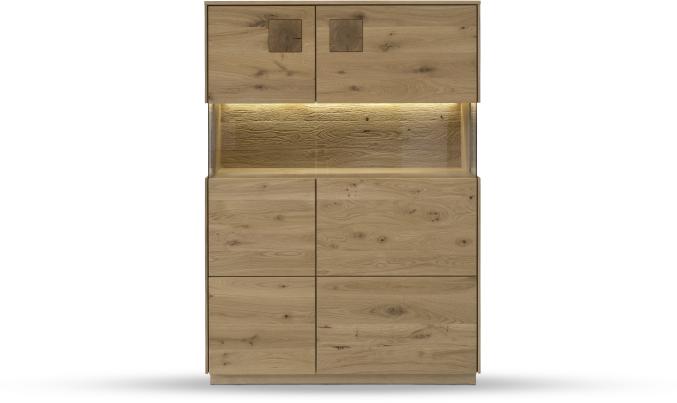 TPT Möbel Highboard Davos Wildeiche natur 103 x 43,5 cm