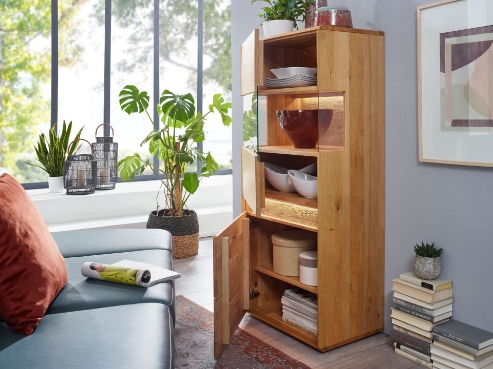 Highboard Emma Wildeiche geölt 63 x 151 cm