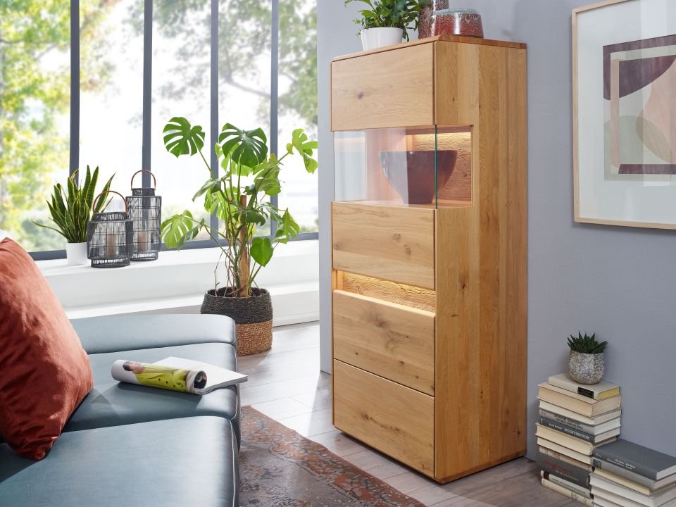Highboard Emma Wildeiche geölt 63 x 151 cm