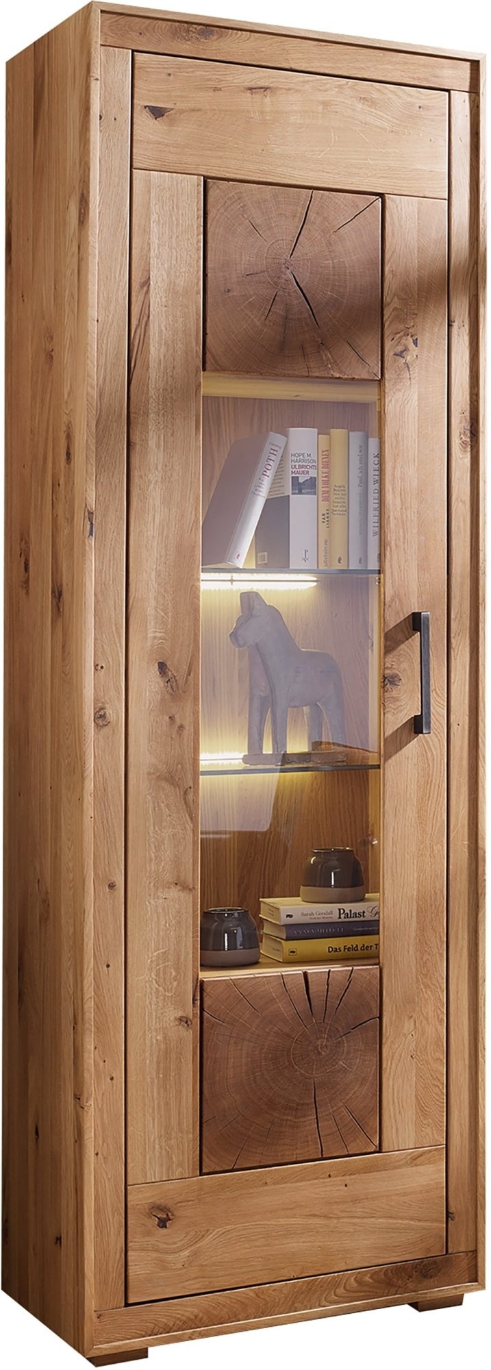Vitrine Woodlane Wildeiche natur geölt 66 x 201 cm