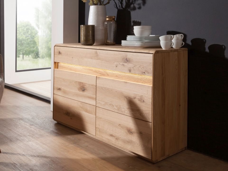 Sideboard Emma Wildeiche geölt 123 x 87 cm