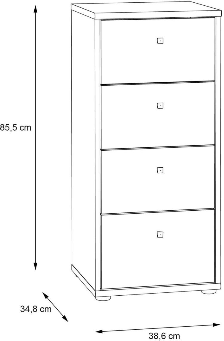 Forte Kommode Tempra 2 weiß 38,6 x 85,5 cm