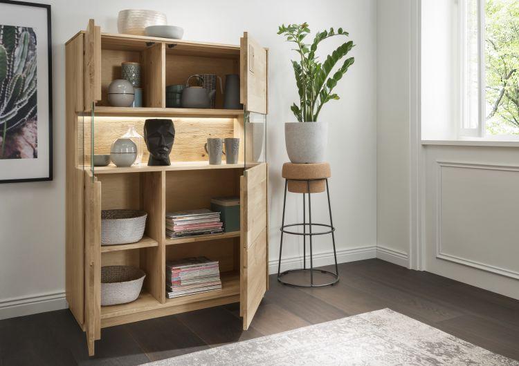 TPT Möbel Highboard Davos Wildeiche natur 103 x 43,5 cm