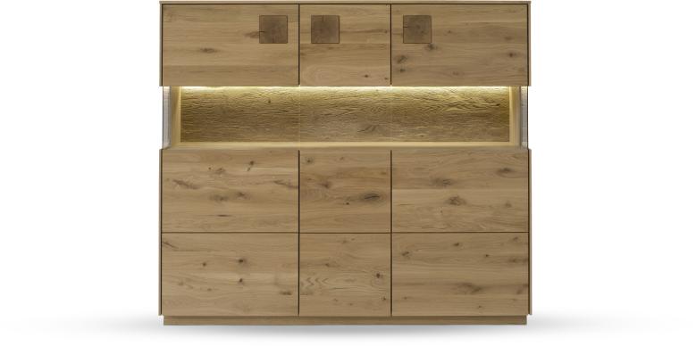TPT Möbel Highboard Davos Wildeiche natur 164,5 x 43,5 cm