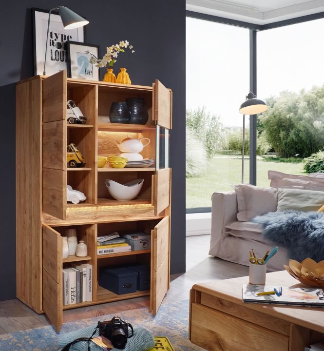 Highboard Emma Wildeiche geölt 103 x 151 cm