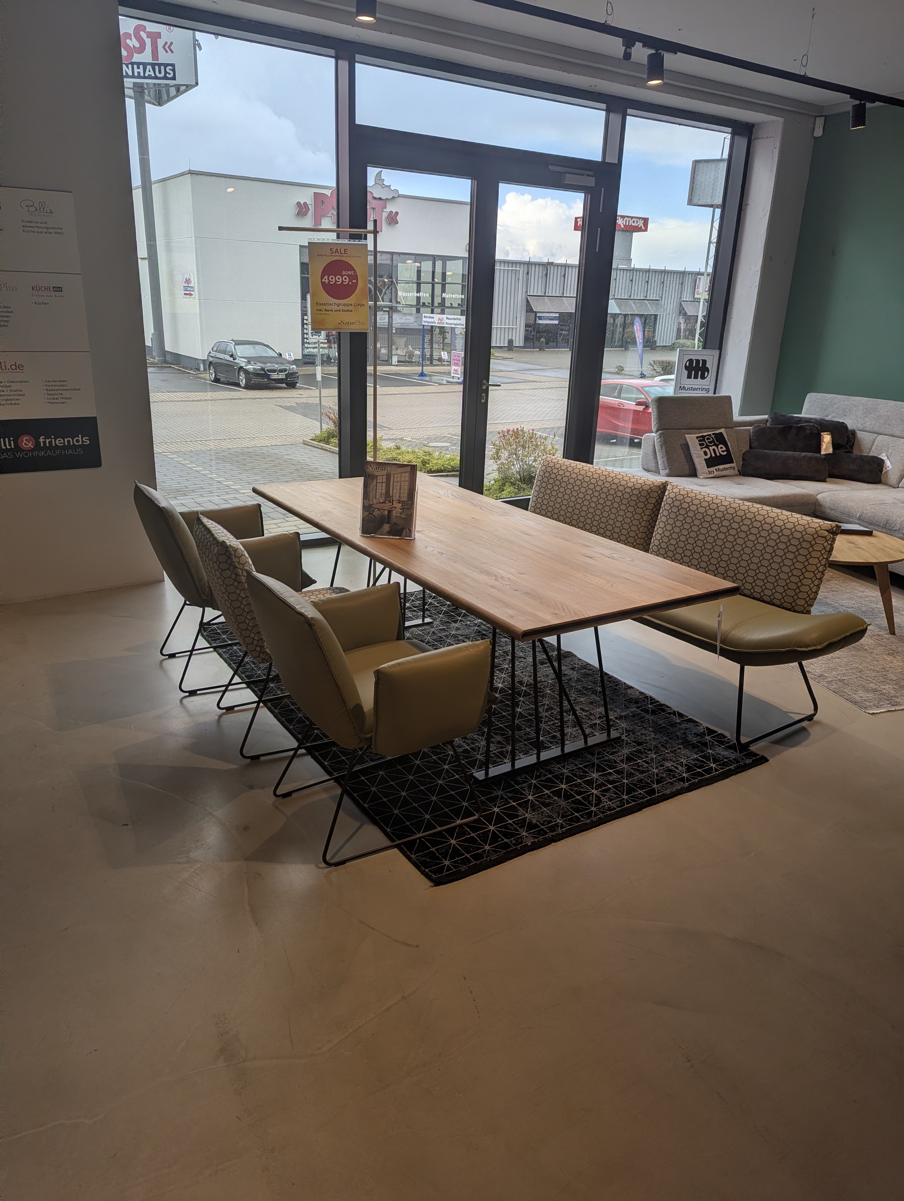 Wimmer Esstisch LINJA L70 - Essgruppe aus Massivholz, Bank, Stühle und Tisch - AUSSTELLUNGSSTÜCK