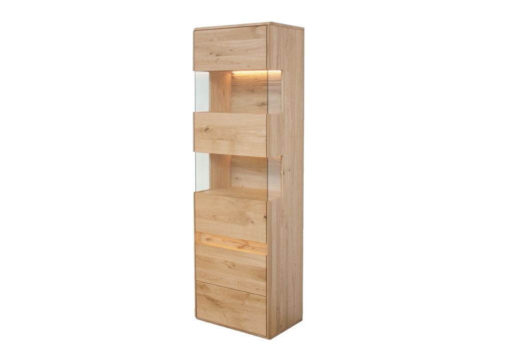 Vitrine Emma Wildeiche geölt 63 x 207 cm