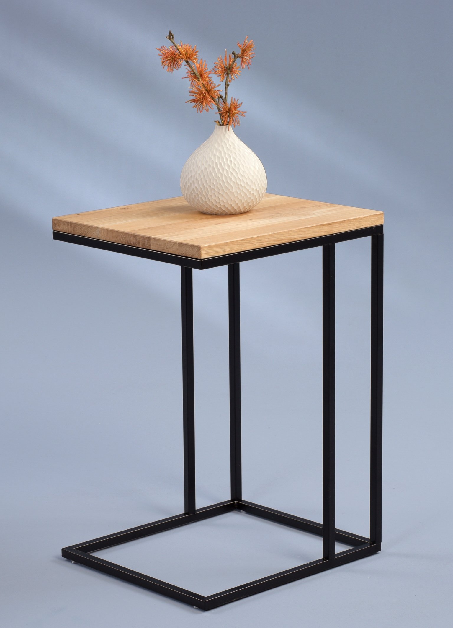 Beistelltisch Wildeiche massiv geölt 22mm - 38x62x43 cm - Finn