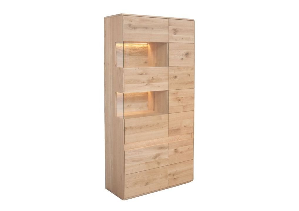 G+K Vitrine II-L Emma WZ-0303 Wildeiche geölt 103 x 207 cm