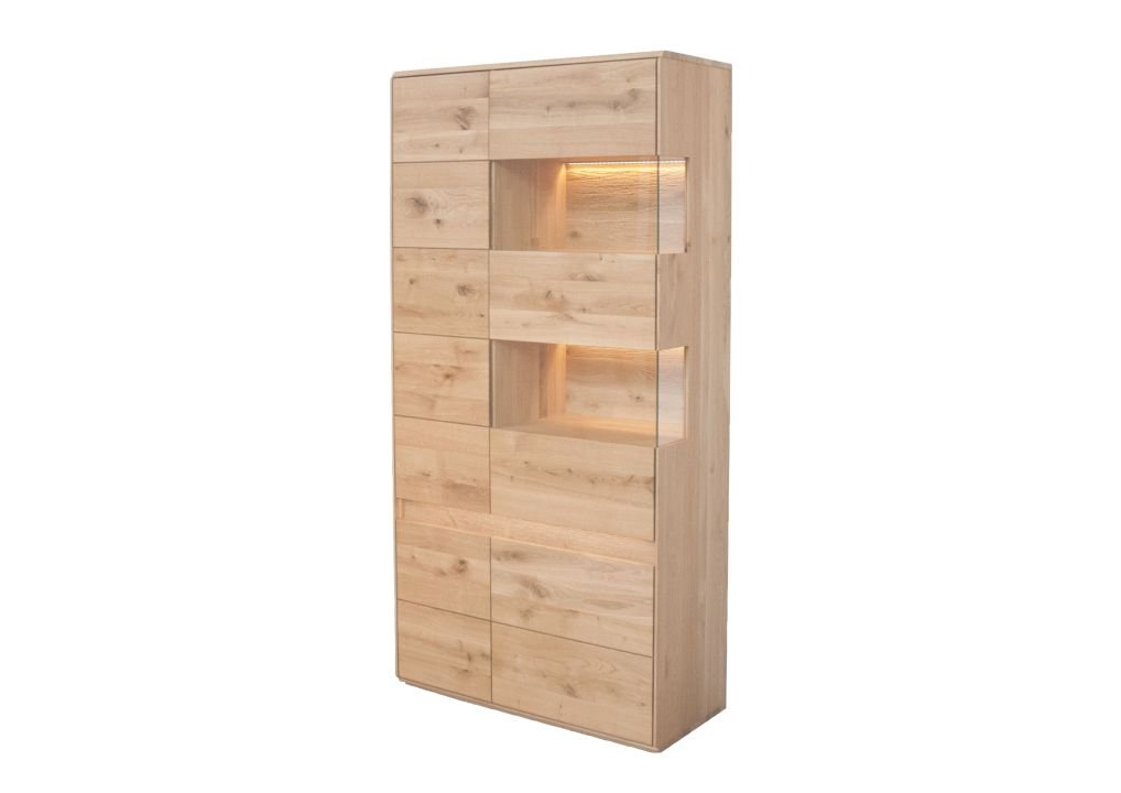 Vitrine Emma Wildeiche geölt 103 x 207 cm