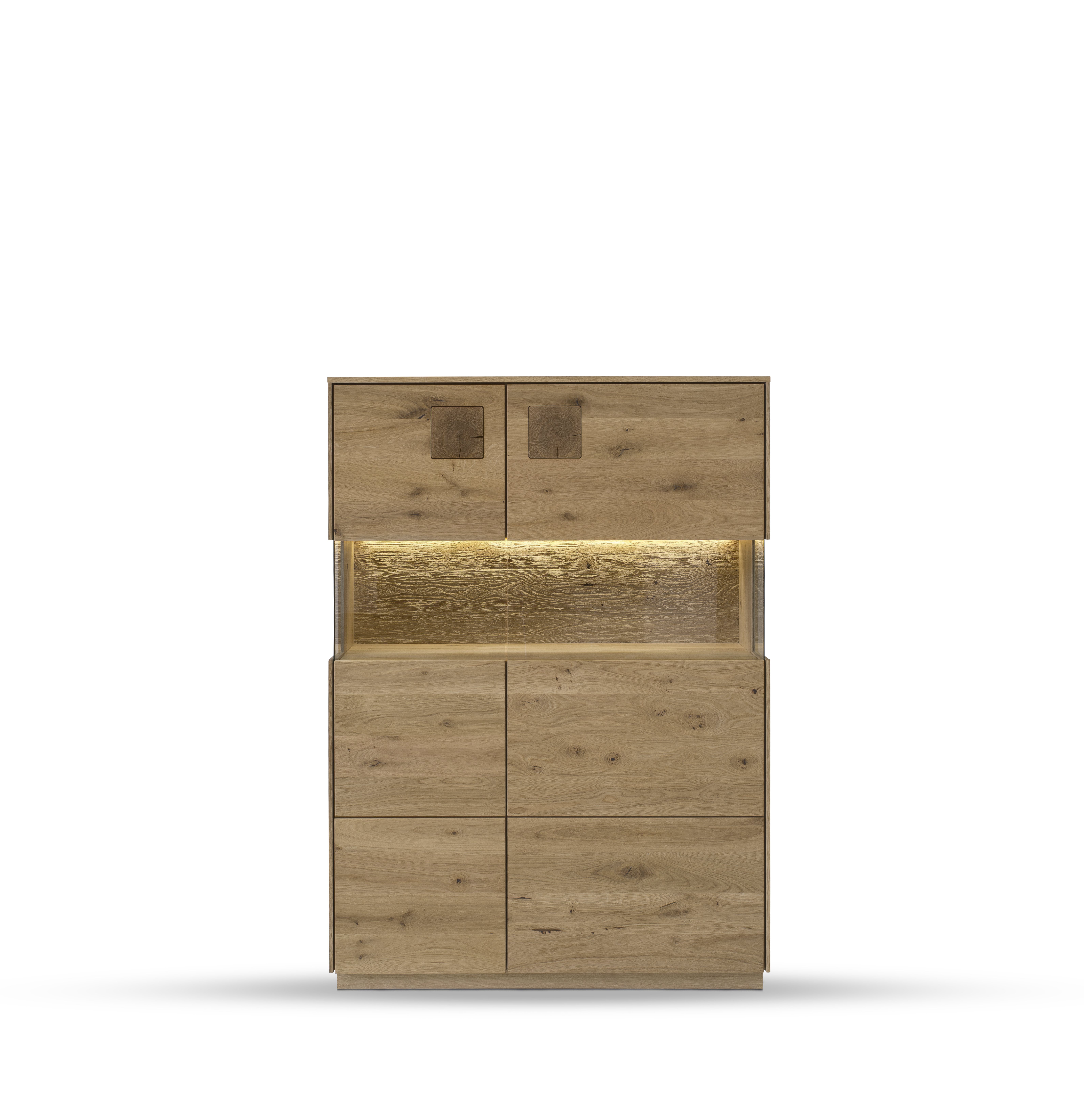 TPT Möbel Highboard Davos Wildeiche natur 103 x 43,5 cm