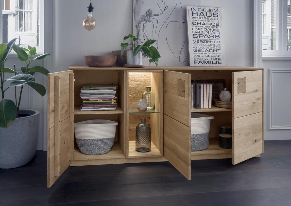 TPT Möbel Sideboard Davos Wildeiche natur 170 x 43,5 cm