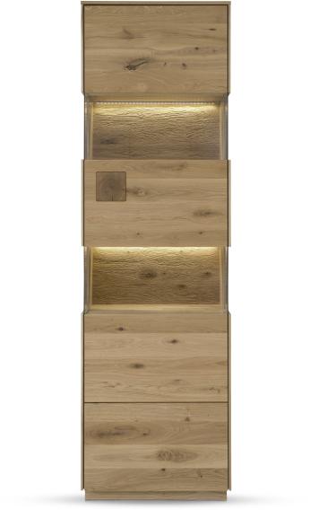 TPT Möbel Glasvitrine Davos Wildeiche natur 63 x 43,5 cm
