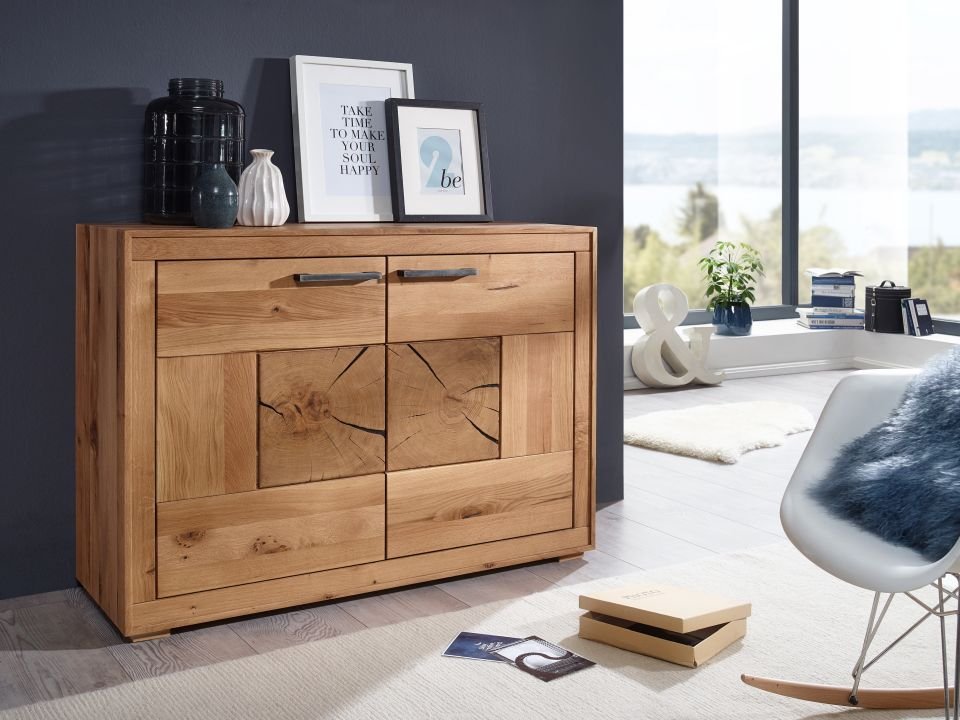 Sideboard Woodlane Wildeiche natur geölt 114 x 85 cm
