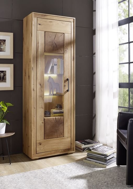 Vitrine Woodlane Wildeiche natur geölt 66 x 201 cm