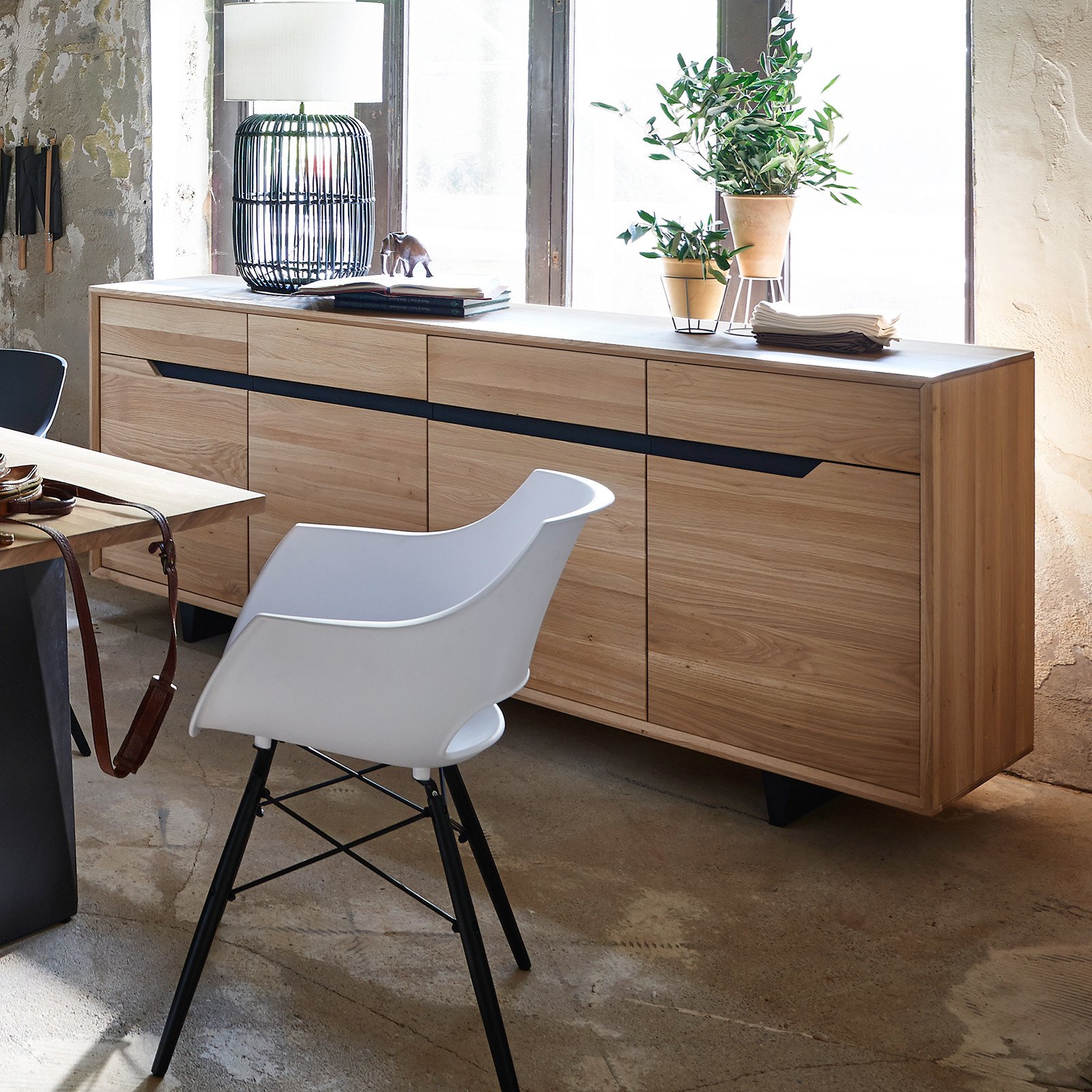 Anrichte Extreme Wildeiche Bianco 210 x 90 cm