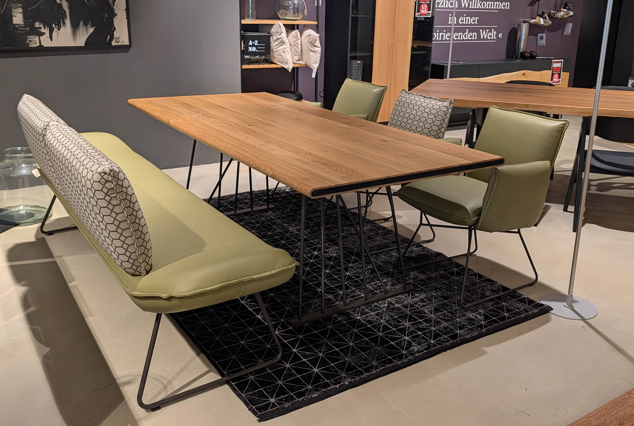 Wimmer Esstisch LINJA L70 - Essgruppe aus Massivholz, Bank, Stühle und Tisch - AUSSTELLUNGSSTÜCK