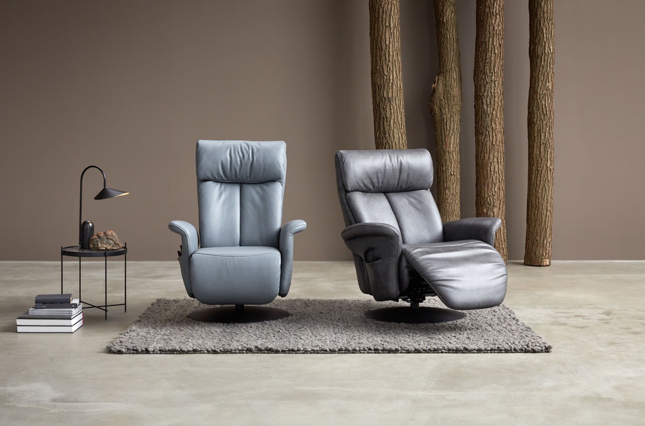 Himolla Relax-Sessel 7627 EASY SWING -  echt Leder 24 Longru Zinn - Ausführung Small