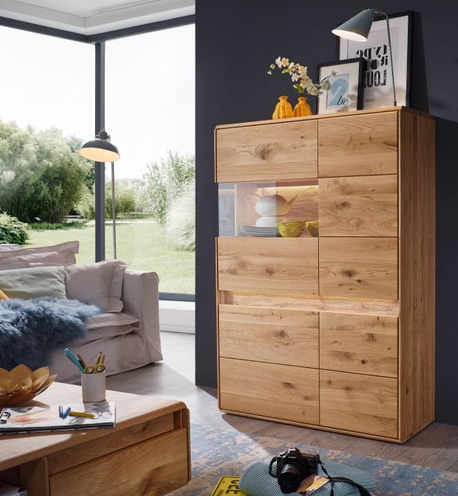 G+K Highboard II-L Emma WZ-0303 Wildeiche geölt 103 x 151 cm