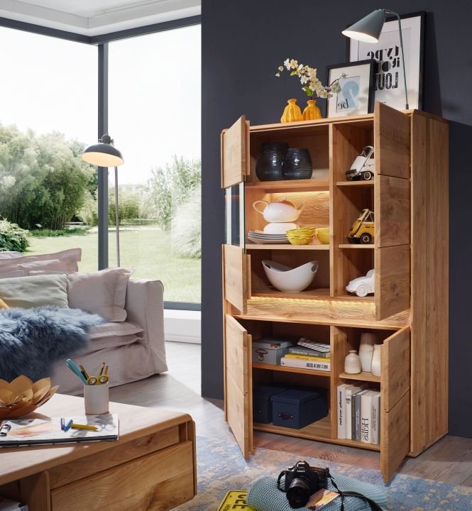G+K Highboard II-L Emma WZ-0303 Wildeiche geölt 103 x 151 cm